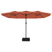 Double-Head Parasol with LEDs in Terracotta (449 x 245cm) - Little and Giant Explorers vidaXL