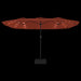 Double-Head Parasol with LEDs in Terracotta (449 x 245cm) - Little and Giant Explorers vidaXL