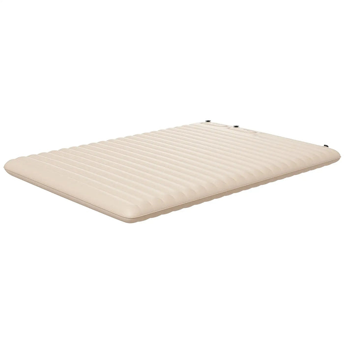 Double Inflatable Mattress with Built-In Pump in White - Little and Giant Explorers Outsunny