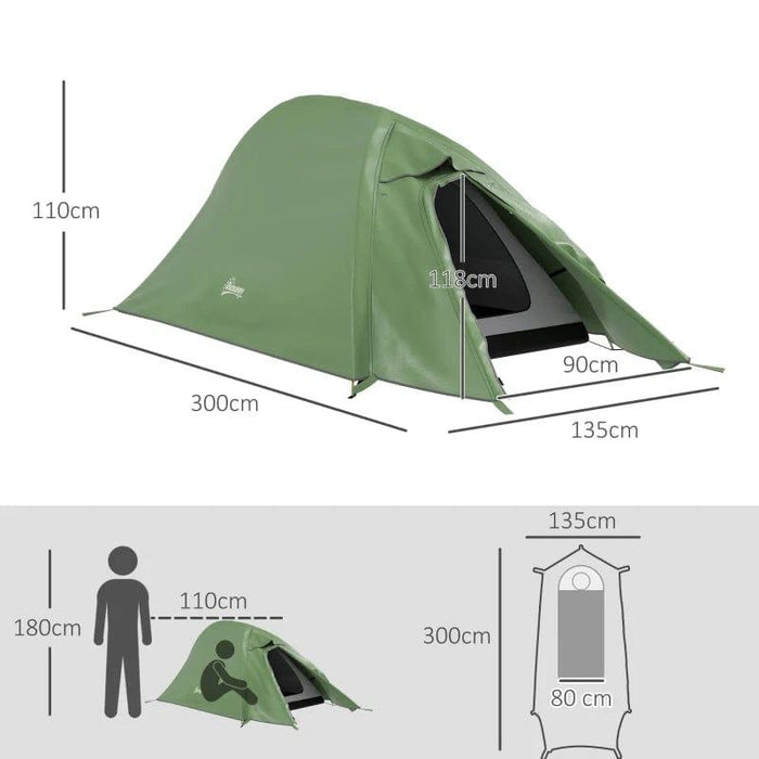 Double Layer Camping Tent (1-2 persons) - Little and Giant Explorers Outsunny