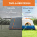 Double Layer Tunnel Tent with Porch, Living Area and 2 Bedrooms (4 - 6 persons) - Little and Giant Explorers Outsunny