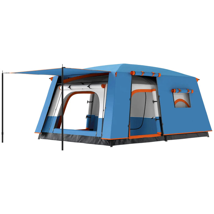 Double Layer Tunnel Tent with Porch, Living Area and 2 Bedrooms (4 - 6 persons) - Little and Giant Explorers Outsunny