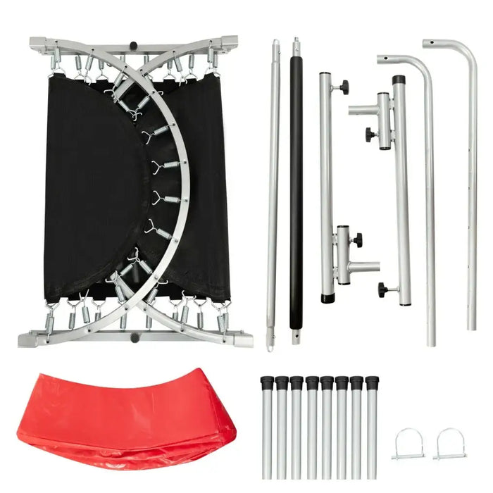 Double Oval Trampoline with Adjustable Handle - Red | 2-Person Fitness Rebounder COSTWAY - Little and Giant Explorers Costway