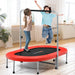 Double Oval Trampoline with Adjustable Handle - Red | 2-Person Fitness Rebounder COSTWAY - Little and Giant Explorers Costway