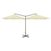 Double Parasol with Steel Pole in Sand (600 x 300cm) - Little and Giant Explorers vidaXL