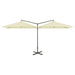 Double Parasol with Steel Pole in Sand (600 x 300cm) - Little and Giant Explorers vidaXL