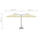 Double Parasol with Steel Pole in Sand (600 x 300cm) - Little and Giant Explorers vidaXL