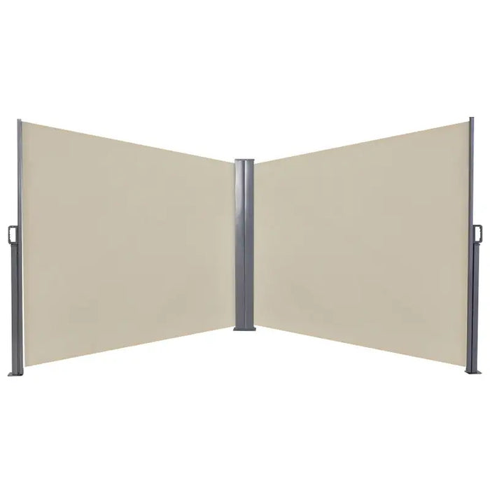 Retractable Double Awning in Beige (600 x 180cm) - Little and Giant Explorers Outsunny