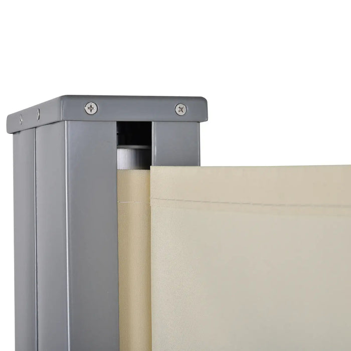 Retractable Double Awning in Beige (600 x 180cm) - Little and Giant Explorers Outsunny