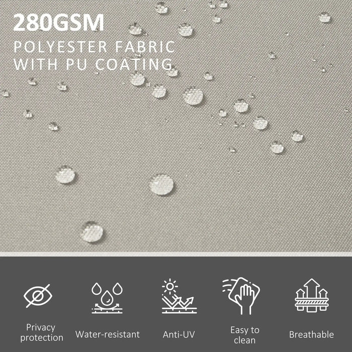 Retractable Double Awning in Beige (600 x 180cm) - Little and Giant Explorers Outsunny