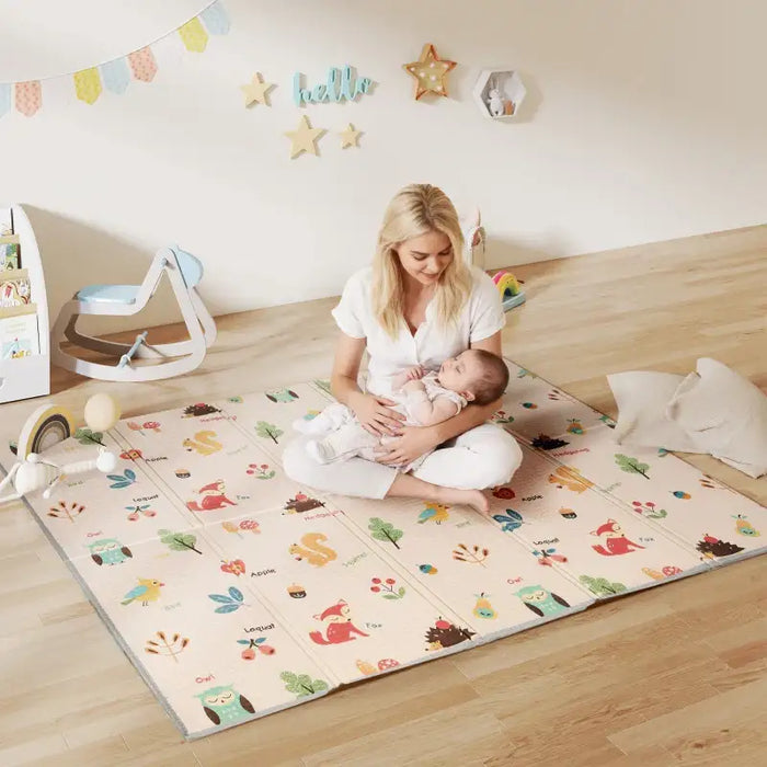 Double-Sided Baby Play Mat – Multicoloured | Alphabet and Animals Design AIYAPLAY - Little and Giant Explorers AIYAPLAY