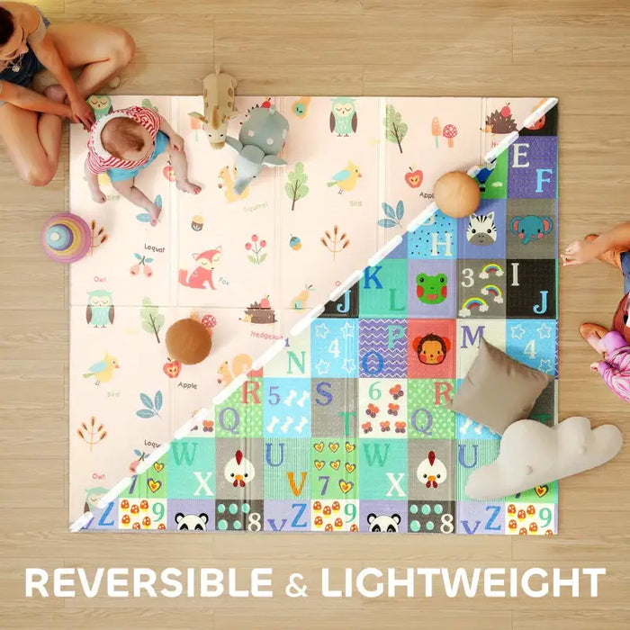 Double-Sided Baby Play Mat – Multicoloured | Alphabet and Animals Design AIYAPLAY - Little and Giant Explorers AIYAPLAY