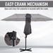 Double Canopy Offset Parasol Umbrella with Steel Pole in Grey - Little and Giant Explorers Outsunny