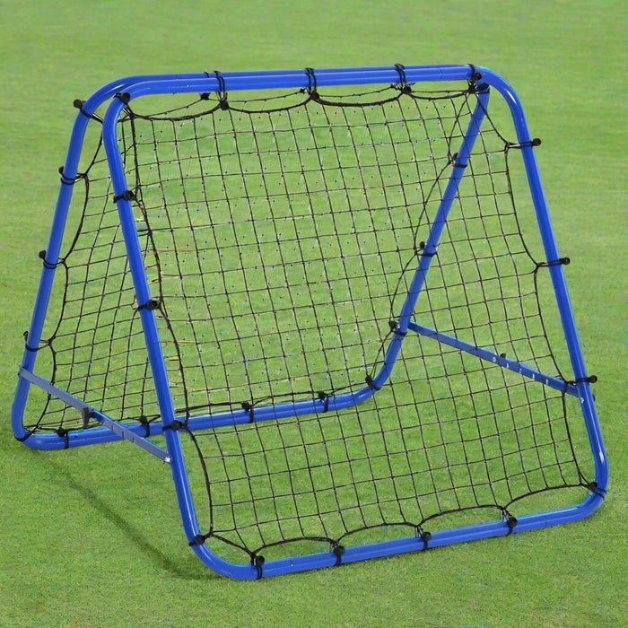 Double Sided Football Rebound Goal with 5 Adjustable Angles in Blue (100L x 95D x 90Hcm) - Little and Giant Explorers HOMCOM