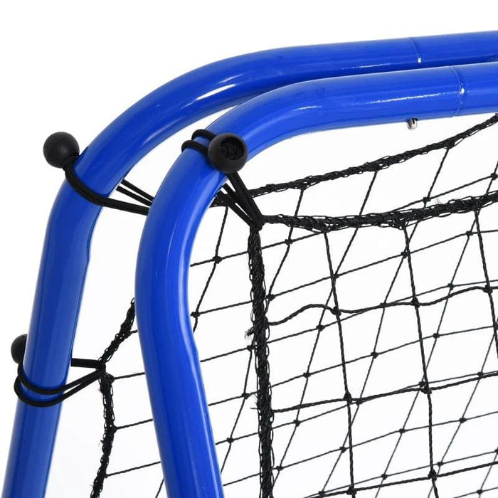 Double Sided Football Rebound Goal with 5 Adjustable Angles in Blue (100L x 95D x 90Hcm) - Little and Giant Explorers HOMCOM