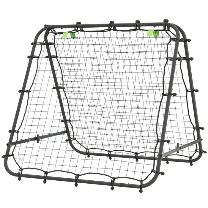 Double Sided Football Rebounder Net with 5 Adjustable Angles in Black - Little and Giant Explorers HOMCOM