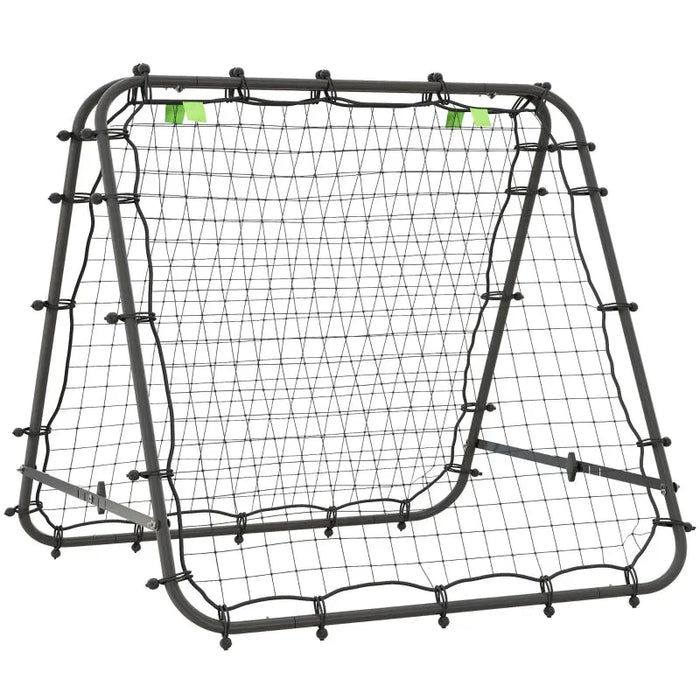 Double Sided Football Rebounder Net with 5 Adjustable Angles in Black - Little and Giant Explorers HOMCOM