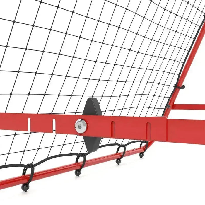 Double Sided Football Rebounder Net with 5 Adjustable Angles in Red - Little and Giant Explorers HOMCOM