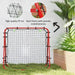 Double Sided Football Rebounder Net with 5 Adjustable Angles in Red - Little and Giant Explorers HOMCOM