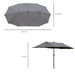 Double-Sided Garden Parasol – 4.4m Length | 36 Solar LED Lights in Dark Grey OUTSUNNY - Little and Giant Explorers Outsunny