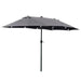Double-Sided Garden Parasol – 4.4m Length | 36 Solar LED Lights in Dark Grey OUTSUNNY - Little and Giant Explorers Outsunny