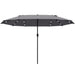 Double-Sided Garden Parasol – 4.4m Length | 36 Solar LED Lights in Dark Grey OUTSUNNY - Little and Giant Explorers Outsunny