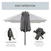 Double-Sided Garden Parasol – 4.4m Length | 36 Solar LED Lights in Dark Grey OUTSUNNY - Little and Giant Explorers Outsunny