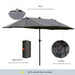 Double-Sided Garden Parasol – 4.4m Length | 36 Solar LED Lights in Dark Grey OUTSUNNY - Little and Giant Explorers Outsunny