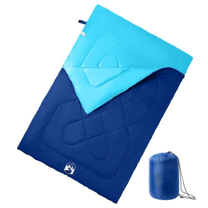 Double Sleeping Bag with Pillows for Adults Camping 3-4 Seasons in Navy and Blue - Little and Giant Explorers vidaXL