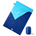 Double Sleeping Bag with Pillows for Adults Camping 3-4 Seasons in Navy and Blue - Little and Giant Explorers vidaXL