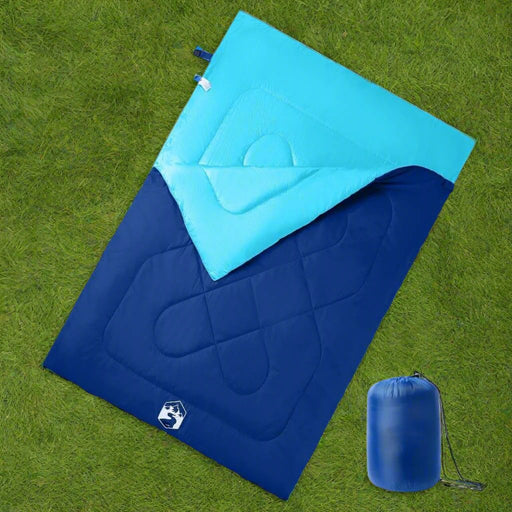 Double Sleeping Bag with Pillows for Adults Camping 3-4 Seasons in Navy and Blue - Little and Giant Explorers vidaXL