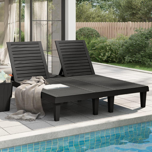 Double Sun Lounger in Black - Little and Giant Explorers vidaXL