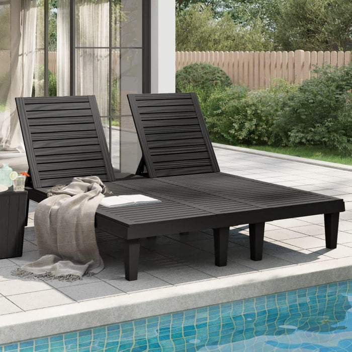 Double Sun Lounger in Black - Little and Giant Explorers vidaXL