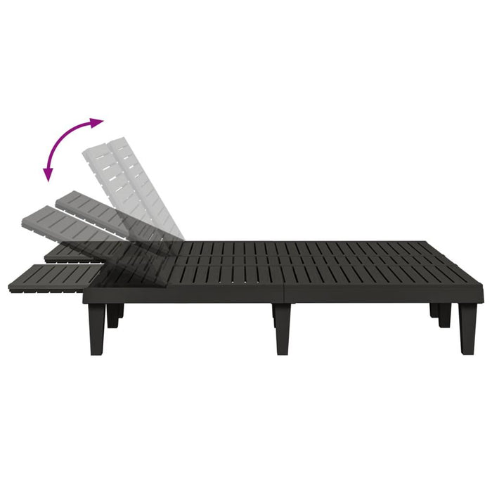 Double Sun Lounger in Black - Little and Giant Explorers vidaXL