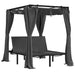 Double Sun Lounger with Side and Top Curtains in Anthracite - Little and Giant Explorers vidaXL