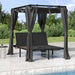 Double Sun Lounger with Side and Top Curtains in Anthracite - Little and Giant Explorers vidaXL