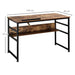 Adjustable industrial drafting table with angle levels, wood top, metal frame, 120x60x75 cm