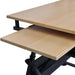 Adjustable height drafting table with dual worktop and metal frame