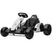 Children's go-kart with black and white design on a white background