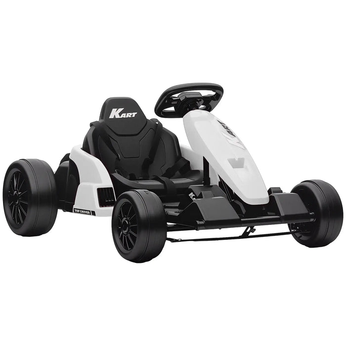Black and white go-kart on a white background