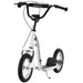 Dual Brakes 12" Metal Frame Adjustable Kick Scooter in White - Little and Giant Explorers