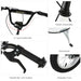 Dual Brakes 12" Metal Frame Adjustable Kick Scooter in White - Little and Giant Explorers