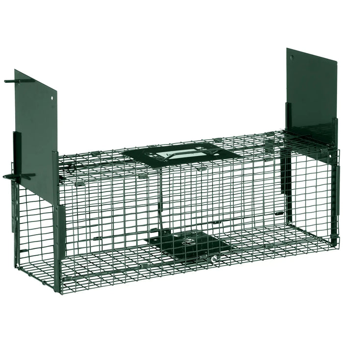 Dual Entry Humane Rat Trap – Green | Steel Live Catch Cage - Auto-Locking Doors PAWHUT - Little and Giant Explorers PawHut