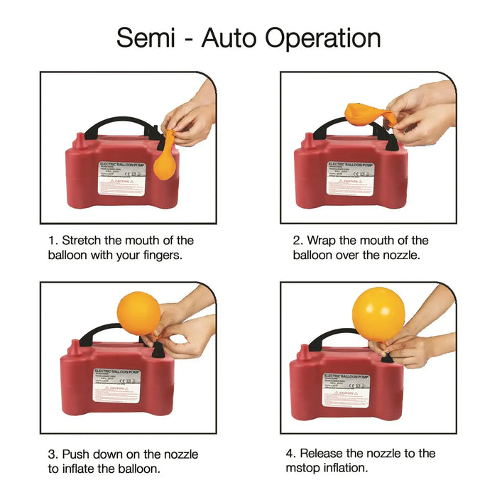 Dual Nozzle Balloon Inflator Pump | 600W Electric Balloon Blower - Automatic Modes VINSANI - Little and Giant Explorers Vinsani