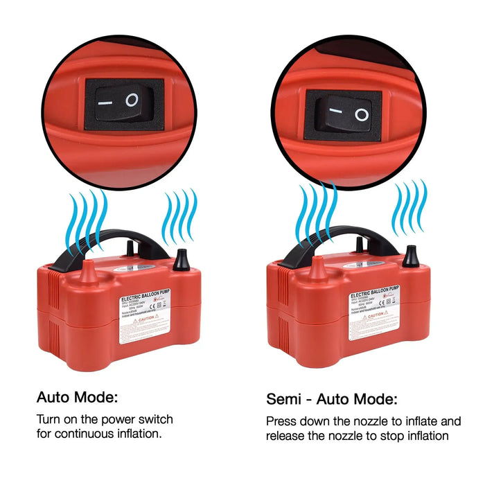 Dual Nozzle Balloon Inflator Pump | 600W Electric Balloon Blower - Automatic Modes VINSANI - Little and Giant Explorers Vinsani