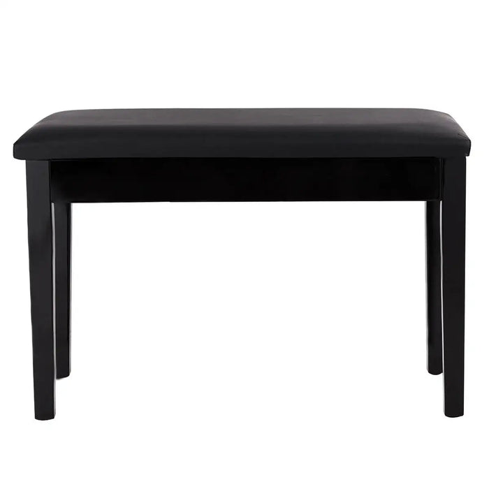 Duet Piano Bench – Black | Solid Wood Music Stool - Leather Seat and Storage Compartment COSTWAY - Little and Giant Explorers Costway
