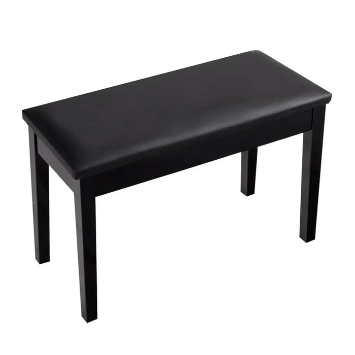 Duet Piano Bench – Black | Solid Wood Music Stool - Leather Seat and Storage Compartment COSTWAY - Little and Giant Explorers Costway