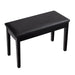 Duet Piano Bench – Black | Solid Wood Music Stool - Leather Seat and Storage Compartment COSTWAY - Little and Giant Explorers Costway