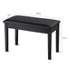 Duet Piano Bench – Black | Solid Wood Music Stool - Leather Seat and Storage Compartment COSTWAY - Little and Giant Explorers Costway