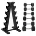 Dumbbell Rack with 6 Rubber Dumbbells | 4kg, 5kg and 6kg Weights SPORTNOW - Little and Giant Explorers SPORTNOW